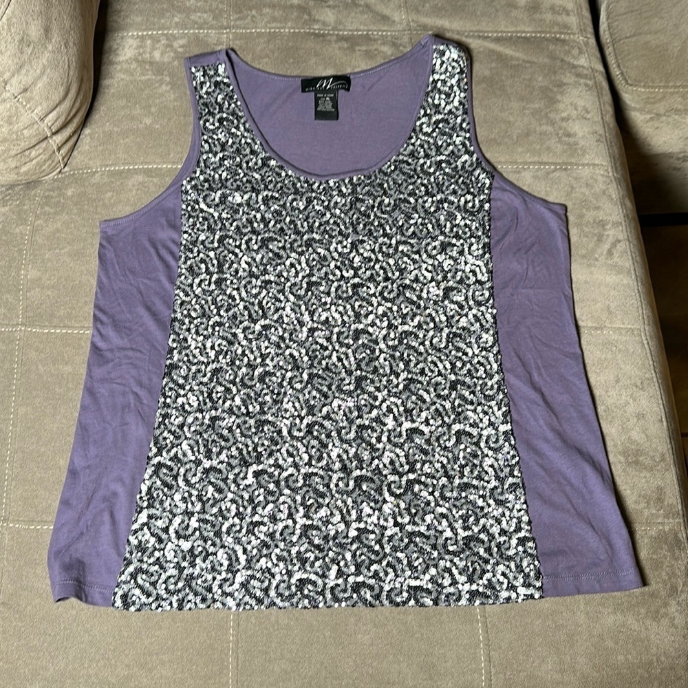 Midnight Velvet Purple Fitted Sleeveless Tank Top